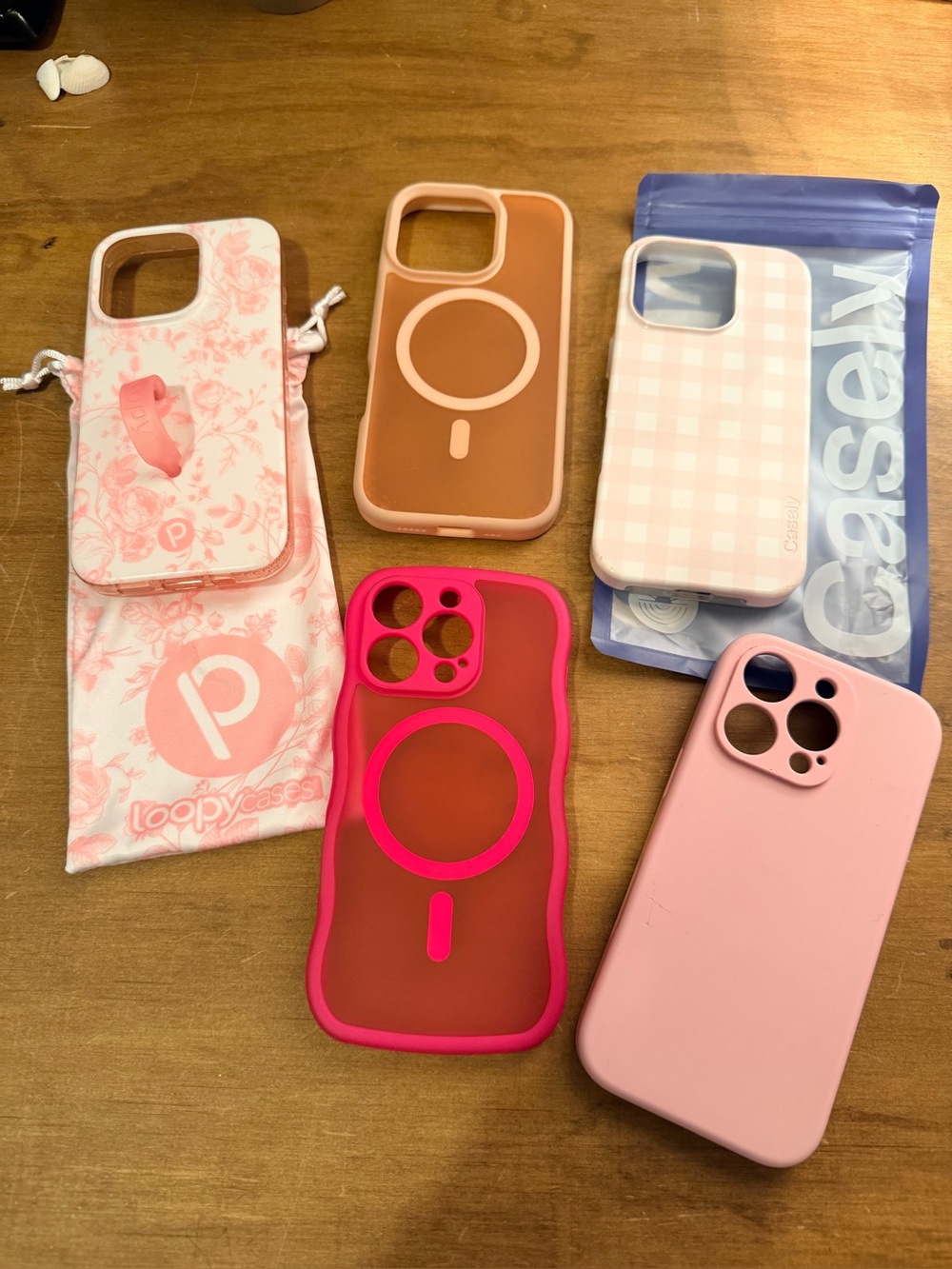 Loopy Case Pink & Coral iPhone Case Bundle all cases are for a iPhone 16 pro